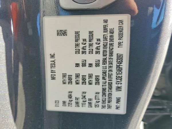 2023 TESLA MODEL 3 — VINS