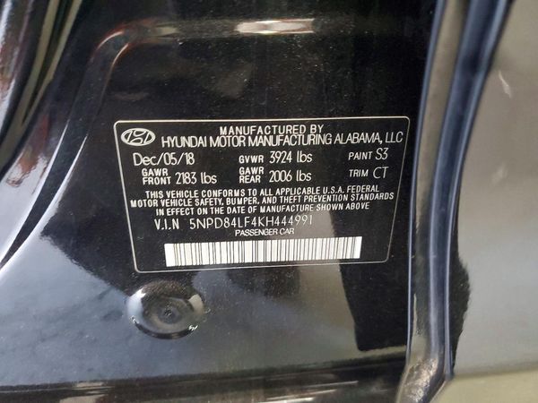 2019 HYUNDAI ELANTRA — VINS