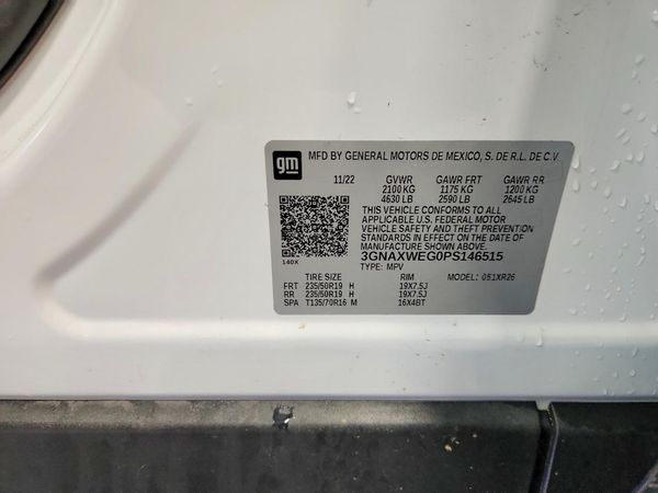 2023 CHEVROLET EQUINOX RS (3LT) — VINS