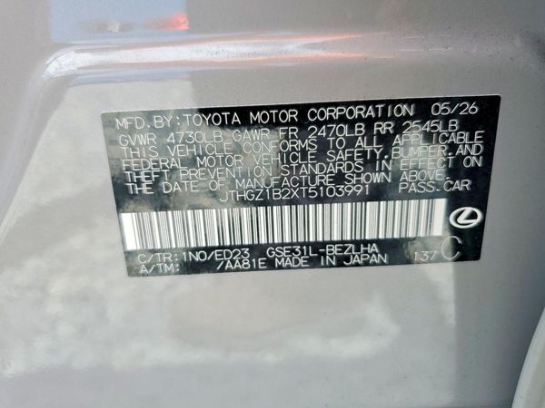 2026 LEXUS IS 350 — VINS