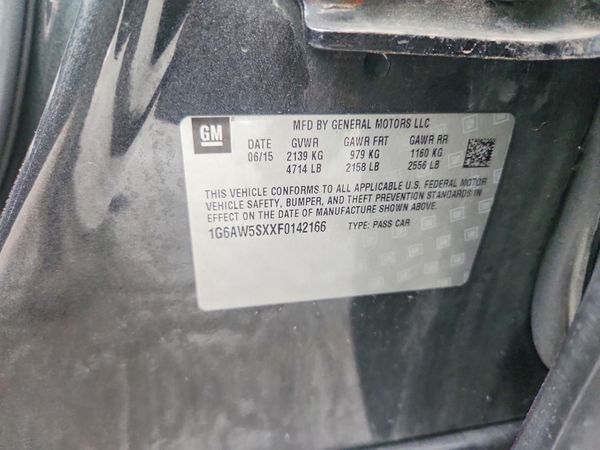 2015 CADILLAC CTS — VINS
