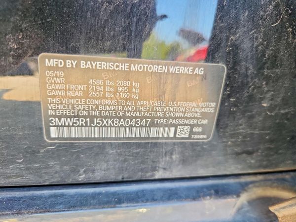 2019 BMW 330I — VINS