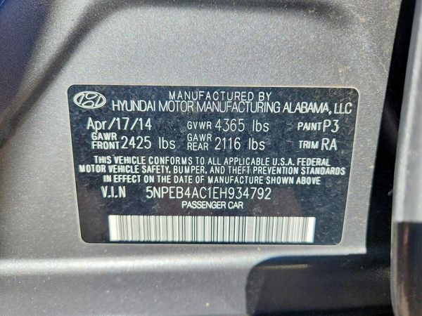 2014 HYUNDAI SONATA GLS/ GLS Popular — VINS