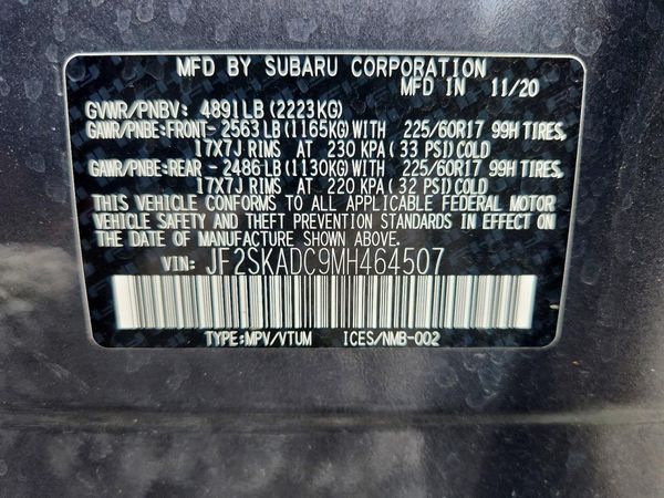 2021 SUBARU FORESTER — VINS