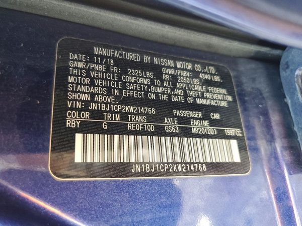 2019 NISSAN ROGUE SPORT — VINS