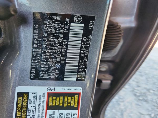 2015 TOYOTA CAMRY — VINS