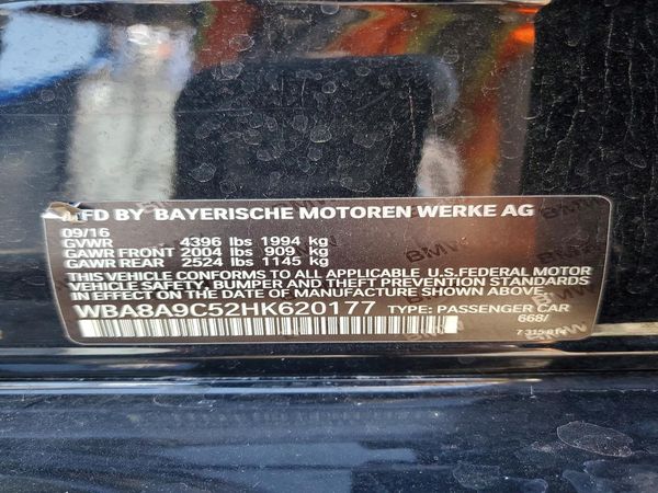 2017 BMW 320 — VINS