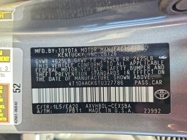 2026 TOYOTA CAMRY — VINS