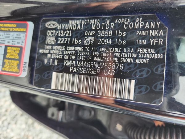 2022 HYUNDAI ELANTRA SEL — VINS