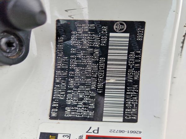 2014 TOYOTA CAMRY SOLA Hybrid — VINS
