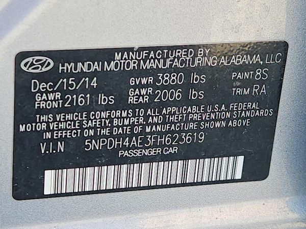 2015 HYUNDAI ELANTRA — VINS