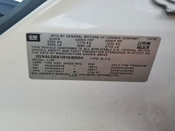 2017 CHEVROLET EQUINOX Premier — VINS