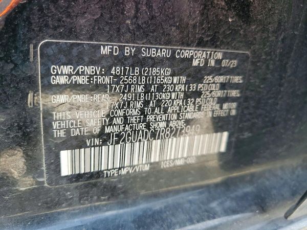 2024 SUBARU CROSSTREK — VINS