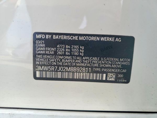 2021 BMW 330XI — VINS