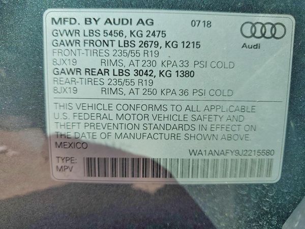2018 AUDI Q5 — VINS