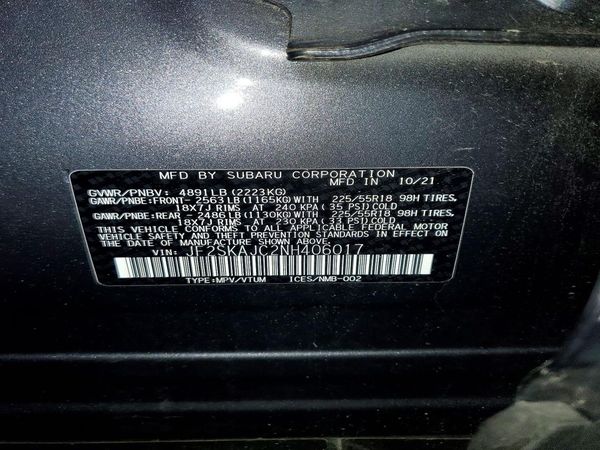 2022 SUBARU FORESTER Sport — VINS