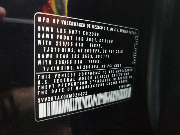 2019 VOLKSWAGEN TIGUAN — VINS