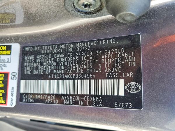 2023 TOYOTA CAMRY LE — VINS