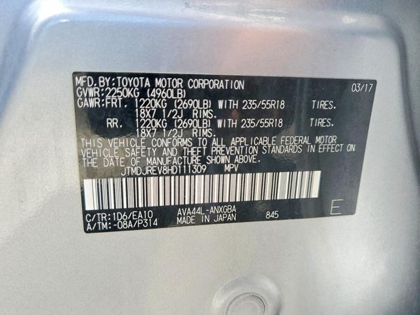 2017 TOYOTA RAV4 Ltd Hybrid