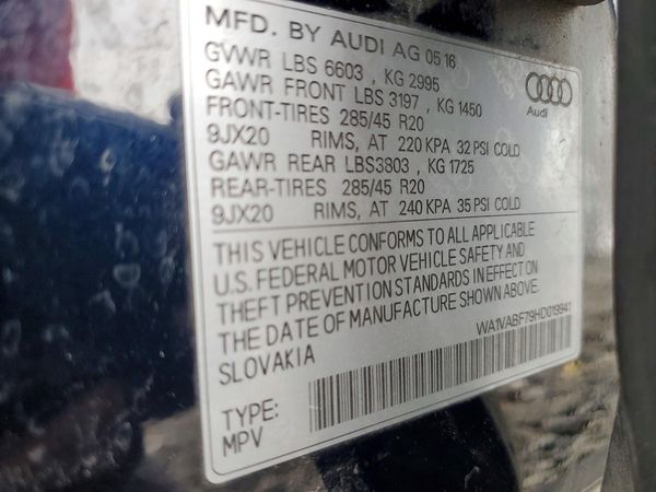 2017 AUDI Q7 quattro Prestige — VINS