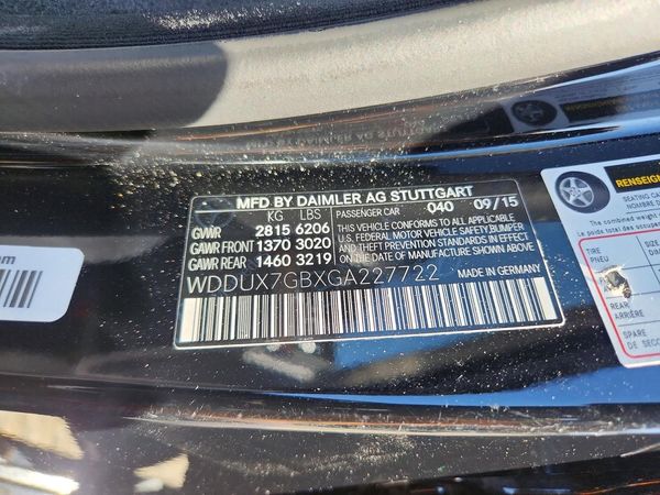 2016 MERCEDES-BENZ S — VINS