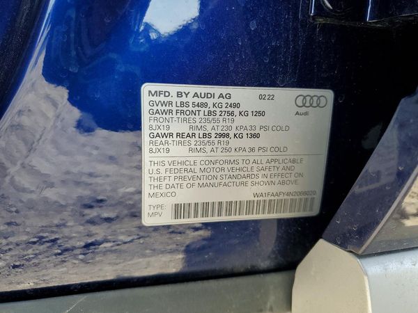 2022 AUDI Q5 S Line quattro Prestige — VINS
