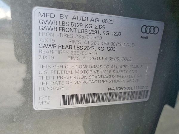 2020 AUDI Q3 — VINS