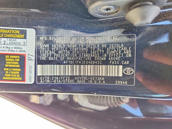 2014 TOYOTA CAMRY