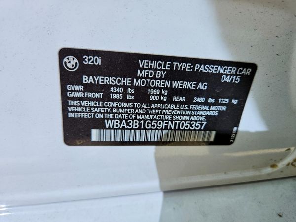 2015 BMW 320 — VINS