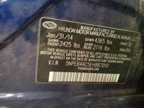 2014 HYUNDAI SONATA — VINS
