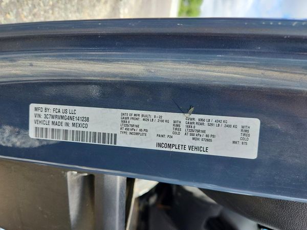2022 RAM PROMASTER 3500 — VINS