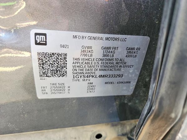 2021 CADILLAC ESCALADE — VINS