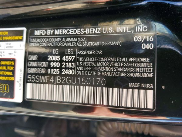 2016 MERCEDES-BENZ C — VINS
