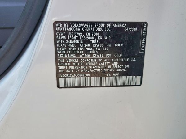 2018 VOLKSWAGEN ATLAS SE