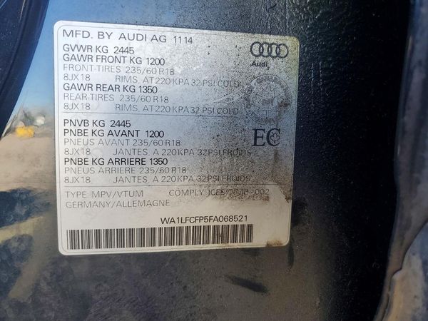 2015 AUDI Q5 Premium Plus — VINS