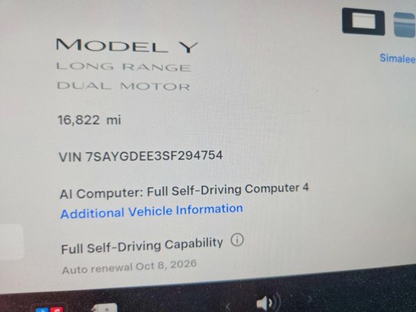 2025 TESLA MODEL Y — ODOM