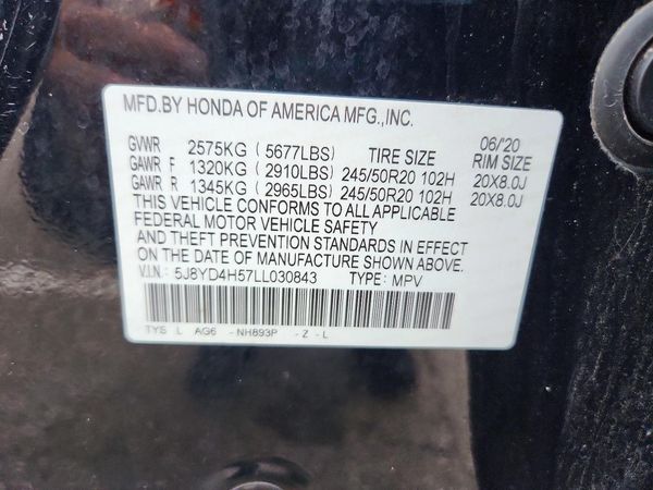 2020 ACURA MDX — VINS