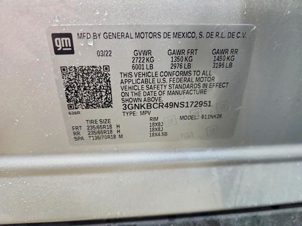 2022 CHEVROLET BLAZER 2LT — VINS