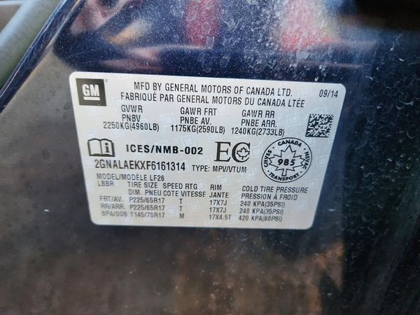 2015 CHEVROLET EQUINOX LS — VINS