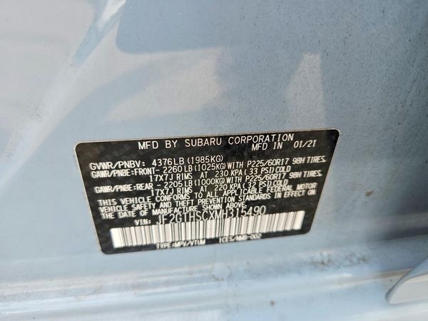 2021 SUBARU CROSSTREK Sport+ES+BSD — VINS