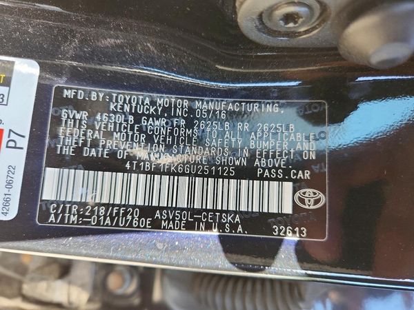2016 TOYOTA CAMRY