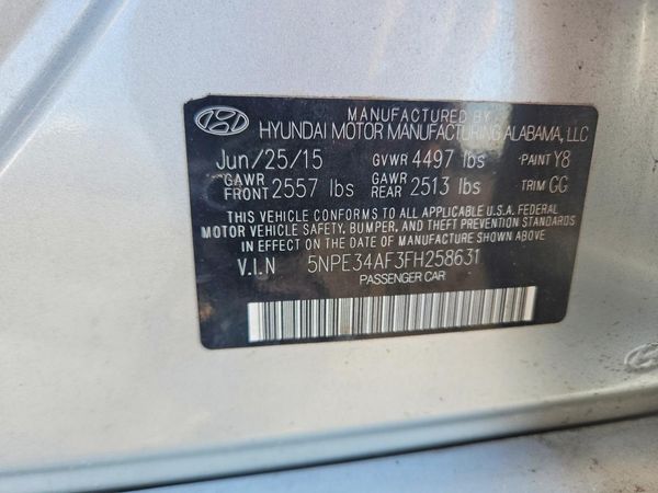 2015 HYUNDAI SONATA — VINS