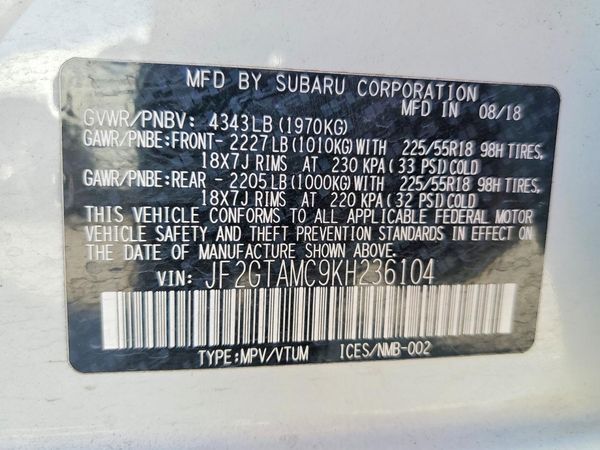 2019 SUBARU CROSSTREK Limited+ES+BSD