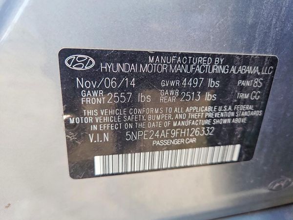 2015 HYUNDAI SONATA — VINS