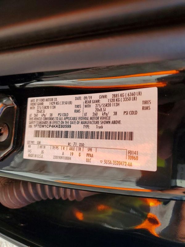 2019 FORD F150 — VINS