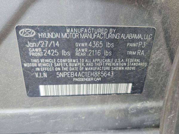 2014 HYUNDAI SONATA — VINS