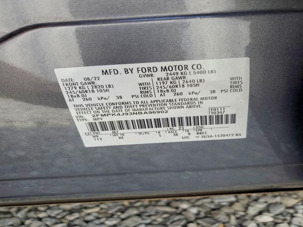 2022 FORD EDGE SEL — VINS