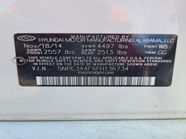 2015 HYUNDAI SONATA — VINS