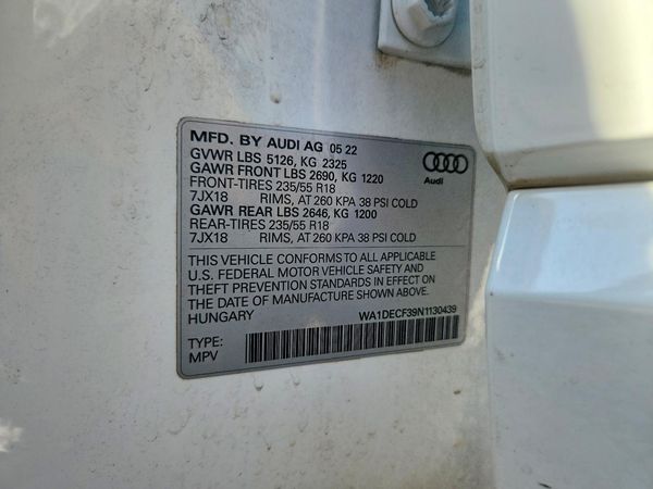 2022 AUDI Q3 S Line quattro Premium — VINS