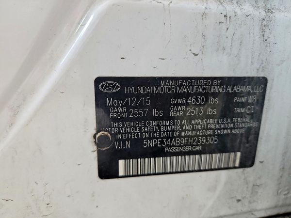 2015 HYUNDAI SONATA — VINS